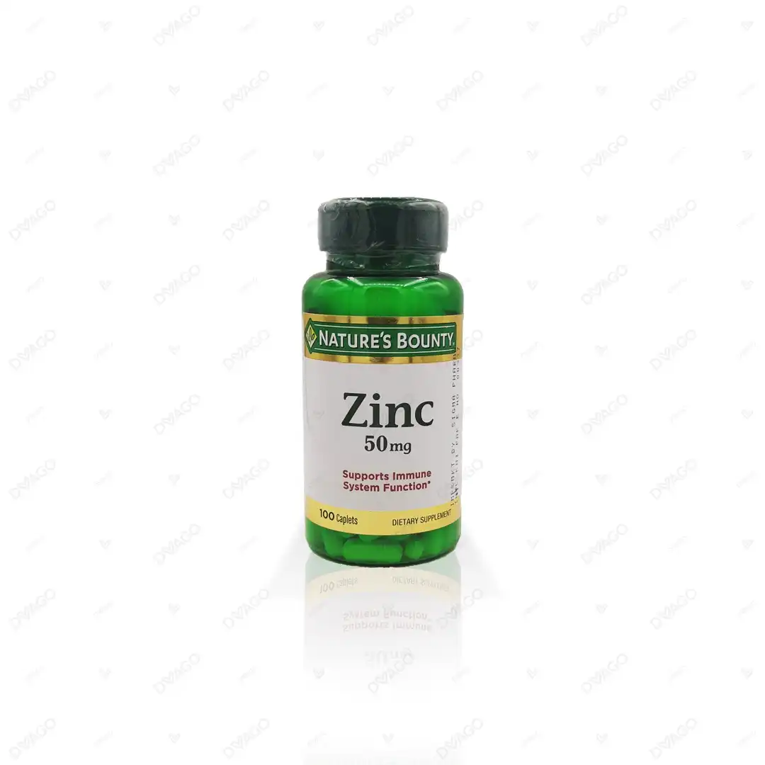 Natures Bounty Zinc Caplets 50Mg (1 Bottle = 100 Capsules)